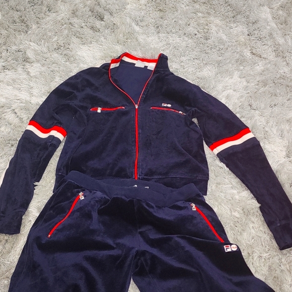Fila Pants - Old school  Vintage velour jogging suit.shoe sold separately Wore Several Times
